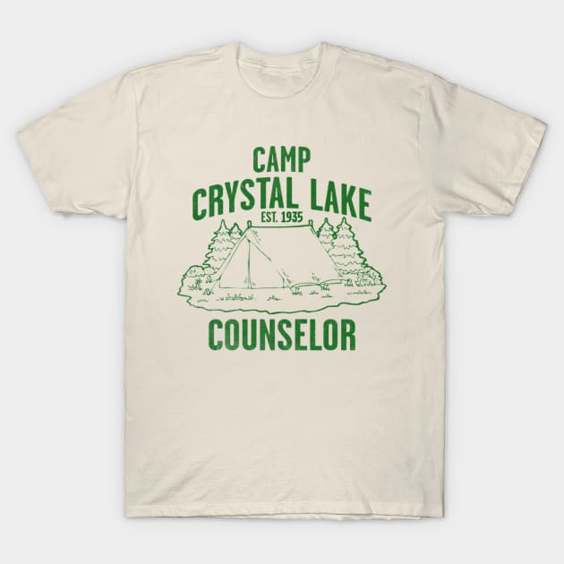 Camp Crystal Lake // green solid style T-Shirt by Loreatees